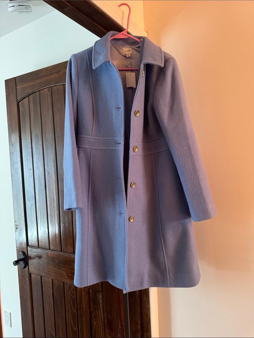 J. Crew Lavender Wool Pea Coat with Gold Buttons